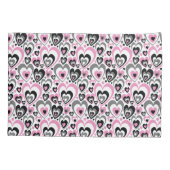 Pink Grey Black Hearts Pattern. Kussensloop (Achterkant)