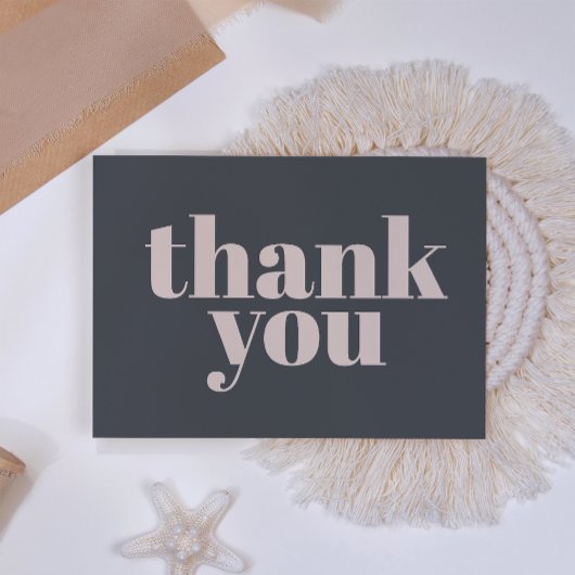 Pink Grey Boho Typografie Baby shower Bedankt