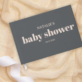 Pink Grey Boho Typografie Baby shower Gastenboek