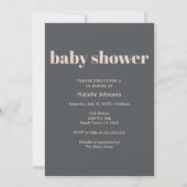 Pink Grey Boho Typografie Baby shower Kaart (Voorkant)