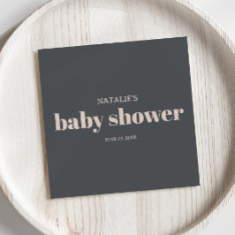 Pink Grey Boho Typografie Baby shower Servet