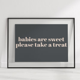 Pink Grey Boho Typografie Baby shower voorkeursbor Poster