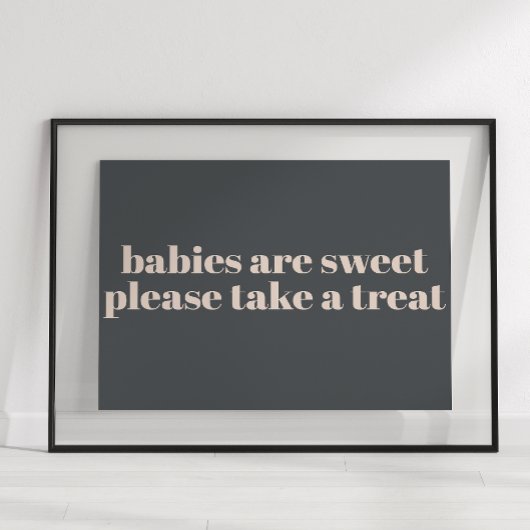 Pink Grey Boho Typografie Baby shower voorkeursbor Poster