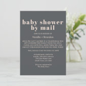 Pink Grey Boho Typografie door Mail Baby shower Kaart (Staand voorkant)