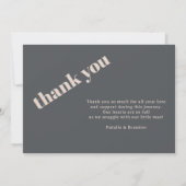 Pink Grey Boho Typography Baby shower aangekondigd Kaart (Achterkant)