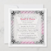Pink Grey Bokeh Tribal Wedding Invitations Kaart (Achterkant)