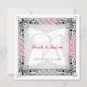 Pink Grey Bokeh Tribal Wedding Invitations Kaart (Voorkant)