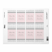 Pink Grey Damask Wedding Labels (Full Sheet)