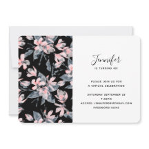 Pink & Grey Floral Waterverf Patroon Virtueel
