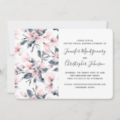 Pink & Grey Floral Waterverf Patroon Virtueel Kaart (Voorkant)