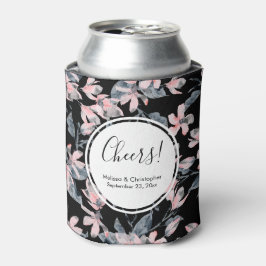 Pink & Grey Floral Waterverf Pattern Weddenschap Blikjeskoeler