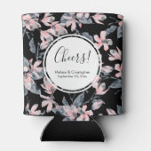 Pink & Grey Floral Waterverf Pattern Weddenschap Blikjeskoeler (Achterkant)