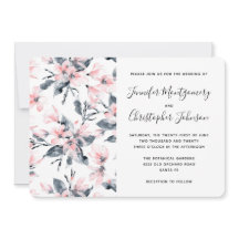 Pink & Grey Floral Waterverf Pattern Weddenschap
