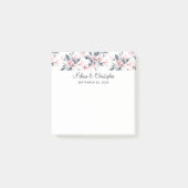 Pink & Grey Floral Waterverf Pattern Weddenschap Post-it® Notes (Voorkant)