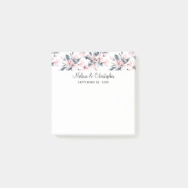 Pink & Grey Floral Waterverf Pattern Weddenschap Post-it® Notes