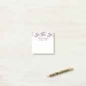 Pink & Grey Floral Waterverf Pattern Weddenschap Post-it® Notes (Op bureau)