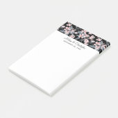 Pink & Grey Floral Waterverf Pattern Weddenschap Post-it® Notes (Schuin)