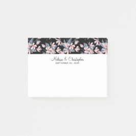 Pink & Grey Floral Waterverf Pattern Weddenschap Post-it® Notes