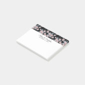 Pink & Grey Floral Waterverf Pattern Weddenschap Post-it® Notes (Schuin)