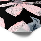 Pink & Grey Floral Waterverf Pattern Weddenschap Poster (Hoek)