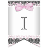 Pink Grey Girl Baby shower Vlaggetjes (Derde vlag)