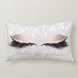 Pink Grey Girly Makeup Lashes Hallo Prachtige Kussen