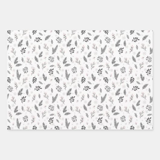 Pink_Grey Holiday Wrapping Paper Sheets (Voorkant 3)