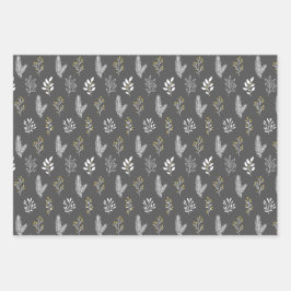 Pink_Grey Holiday Wrapping Paper Sheets