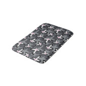 Pink grey modern abstract flowers badmat (Gekanteld)