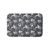 Pink grey modern abstract flowers badmat (Voorkant)
