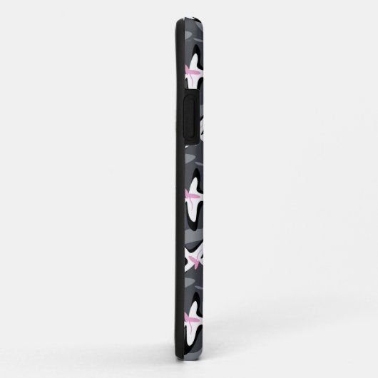 Pink grey modern abstract flowers Case-Mate iPhone case (Achterkant/rechts)