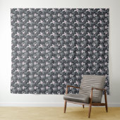 Pink grey modern abstract flowers wandkleed (In Situ (horizontaal))