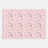 Pink Grey Modern Geometric Pattern Christmas Inpakpapier Vel (Voorkant 3)