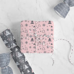 Pink Grey Modern Geometric Pattern Christmas Inpakpapier Vel<br><div class="desc">An elegant modern minimal pink and grey Christmas tree patterned wrapping paper set for the holiday season.</div>