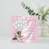 Pink Grey Pearl High Heel Etnisch Baby shower Kaart (Staand voorkant)