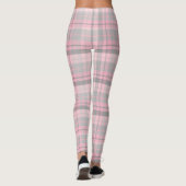 Pink Grey Plaid Vrouwen Leggings (Achterkant)