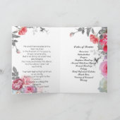 Pink Grey Rozen begrafenisprogramma Programma (Binnen)