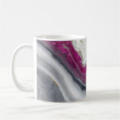 Pink, Grey White Stone Marble Printed  Koffiemok (Links)