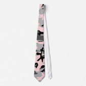 Pink, Greys and Black Camouflage Necktie Stropdas (Voorkant)