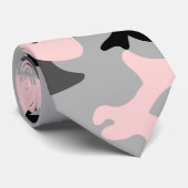 Pink, Greys and Black Camouflage Necktie Stropdas (Opgerold)