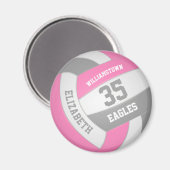 pink-grijs volleybalteam: meisjes magneet (Voorkant / Achterkant)