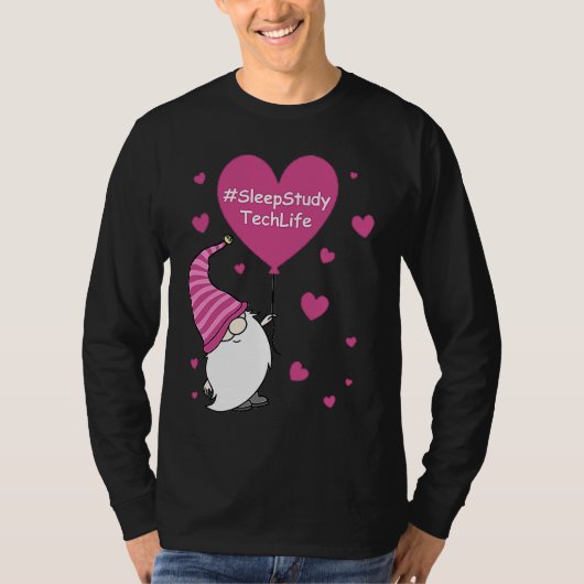 Pink Grome Heart Sleep Study Tech Life Balloon Val T-shirt (Voorkant)