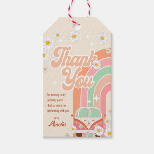 Pink Groovy Van Daisy Rainbow Bedankt Cadeaulabel
