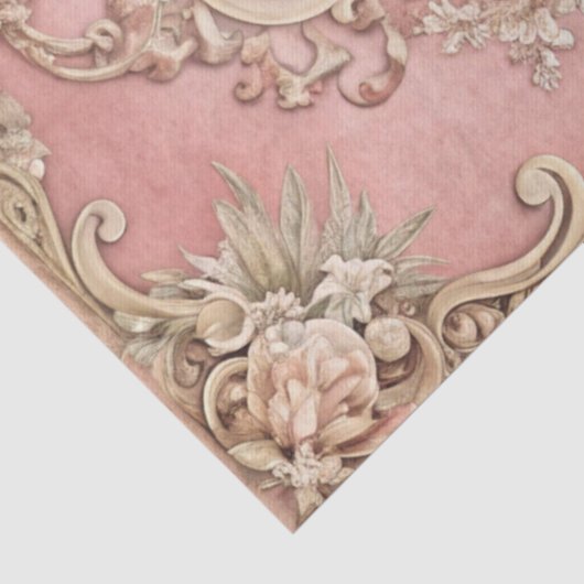 Pink Grunge Antique Frame Decoupage Tissuepapier (Detail)