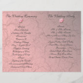 Pink Grunge Damask Folded Wedding Programme (Achterkant)