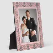 Pink Grunge Damask Wedding Plaque Fotoplaat (Zijkant)