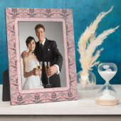 Pink Grunge Damask Wedding Plaque Fotoplaat (Zijkant)