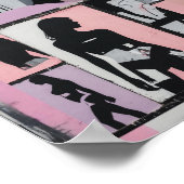 Pink Grunge jaren 90 Pastel Vrouwen Lesbische Kuns Poster (Hoek)