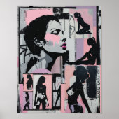 Pink Grunge jaren 90 Pastel Vrouwen Lesbische Kuns Poster (Voorkant)