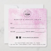 Pink Grunge Modern Trendy Beauty Salon Makeup Hair (Achterkant)